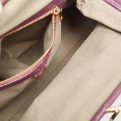 Pre Owned Marc Jacobs Purple Quilted Leather Stam Satchel