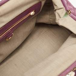 Pre Owned Marc Jacobs Purple Quilted Leather Stam Satchel