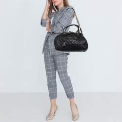 Marc Jacobs Black Quilted Leather Stam Satchel