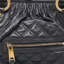 Marc Jacobs Black Quilted Leather Stam Satchel