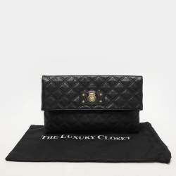 Marc Jacobs Black Quilted Leather Eugenie Clutch