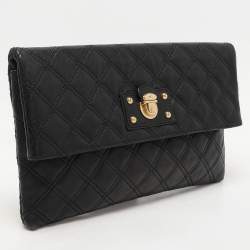 Marc Jacobs Black Quilted Leather Eugenie Clutch