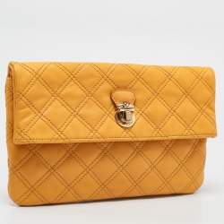 Marc Jacobs Mustard Quilted Leather Eugenie Clutch
