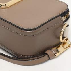 Marc Jacobs Brown/White Leather Snapshot Crossbody Bag