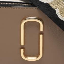 Marc Jacobs Brown/White Leather Snapshot Crossbody Bag
