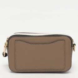 Marc Jacobs Brown/White Leather Snapshot Crossbody Bag