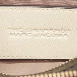 Marc Jacobs Beige/Black Patent Leather Snapshot Crossbody Bag