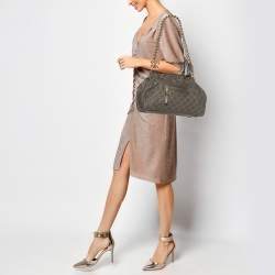 Marc Jacobs Brown Quilted Leather Stam Satchel