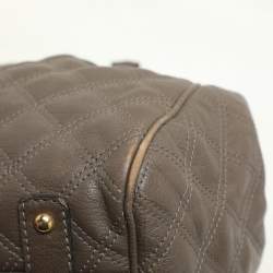 Marc Jacobs Brown Quilted Leather Stam Satchel