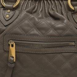Marc Jacobs Brown Quilted Leather Stam Satchel