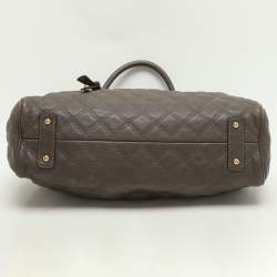 Marc Jacobs Brown Quilted Leather Stam Satchel