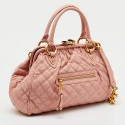 Marc Jacobs Blush Pink Quilted Leather Stam Satchel