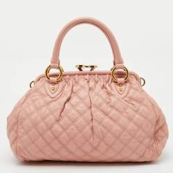 Marc Jacobs Blush Pink Quilted Leather Stam Satchel