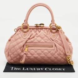 Marc Jacobs Blush Pink Quilted Leather Stam Satchel
