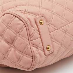 Marc Jacobs Blush Pink Quilted Leather Stam Satchel