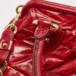 Pre Owned Marc Jacobs Red Quilted Leather Stam Satchel