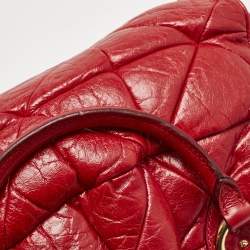 Pre Owned Marc Jacobs Red Quilted Leather Stam Satchel