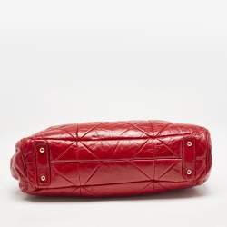 Pre Owned Marc Jacobs Red Quilted Leather Stam Satchel