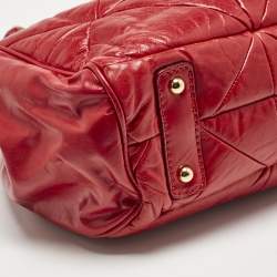 Pre Owned Marc Jacobs Red Quilted Leather Stam Satchel