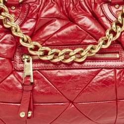 Pre Owned Marc Jacobs Red Quilted Leather Stam Satchel