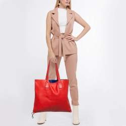 Marc Jacobs Red Faux Leather The Wingman Soft Tote