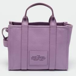 Pre Owned Marc Jacobs Purple Leather Medium The Tote Bag