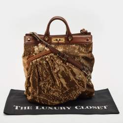 Marc Jacobs Brown Sequin and Leather Robert Duffy Hobo