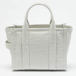 Pre Owned Marc Jacobs Mint Green Alligator Embossed Leather Small The Tote Bag