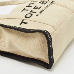 Marc Jacobs Beige/Black Canvas Small The Tote Bag