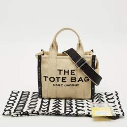 Marc Jacobs Beige/Black Canvas Small The Tote Bag
