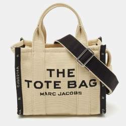 Marc Jacobs Beige/Black Canvas Small The Tote Bag