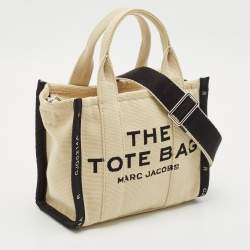 Marc Jacobs Beige/Black Canvas Small The Tote Bag
