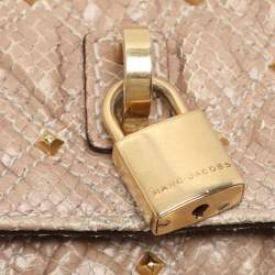 Marc Jacobs Beige Python Embossed Leather Stardust Beat Shoulder Bag
