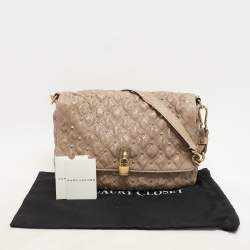 Marc Jacobs Beige Python Embossed Leather Stardust Beat Shoulder Bag