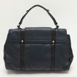 Pre Owned Marc Jacobs Navy Blue/Black Leather Thompson Top Handle Bag