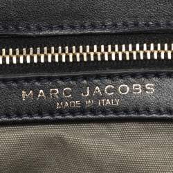 Pre Owned Marc Jacobs Navy Blue/Black Leather Thompson Top Handle Bag