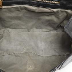 Pre Owned Marc Jacobs Navy Blue/Black Leather Thompson Top Handle Bag