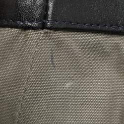 Pre Owned Marc Jacobs Navy Blue/Black Leather Thompson Top Handle Bag