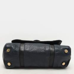 Pre Owned Marc Jacobs Navy Blue/Black Leather Thompson Top Handle Bag