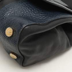 Pre Owned Marc Jacobs Navy Blue/Black Leather Thompson Top Handle Bag