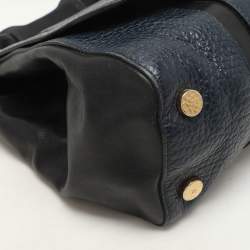 Pre Owned Marc Jacobs Navy Blue/Black Leather Thompson Top Handle Bag