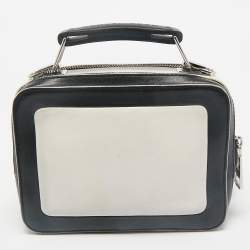 Pre Owned Marc Jacobs Black/White Leather The Mini Box Bag