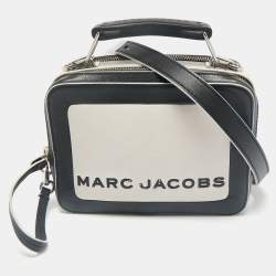 Pre Owned Marc Jacobs Black/White Leather The Mini Box Bag