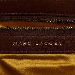 Marc Jacobs Brown/Yellow Laser Cut Suede and Satin Crystal Stam Shoulder Bag