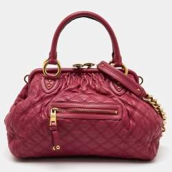 Marc Jacobs Pink Quilted Leather Stam Satchel