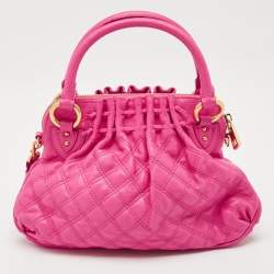 Pre Owned Marc Jacobs Pink Quilted Leather Small Cecilia Shoulder Bag