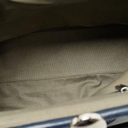 Pre Owned Marc Jacobs Navy Blue Quilted Patent Leather Stam Satchel