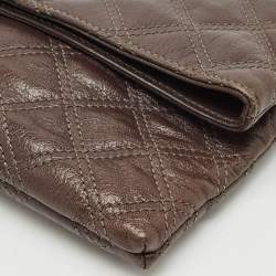 Marc Jacobs Choco Brown Quilted Leather Eugenie Clutch