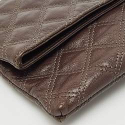 Marc Jacobs Choco Brown Quilted Leather Eugenie Clutch