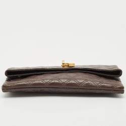 Marc Jacobs Choco Brown Quilted Leather Eugenie Clutch
